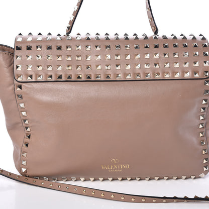 Valentino Garavani Vitello Rockstud Allover Single Handle Flap Tote Beige 11 of 11