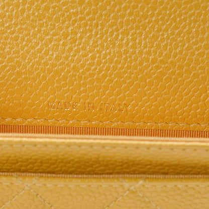 Chanel Caviar Quilted Flap Card Holder Yellow 8 of 11