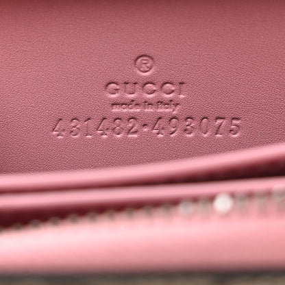 Gucci GG Supreme Monogram Pearl Zip Around Card Case Pink 6 of 7