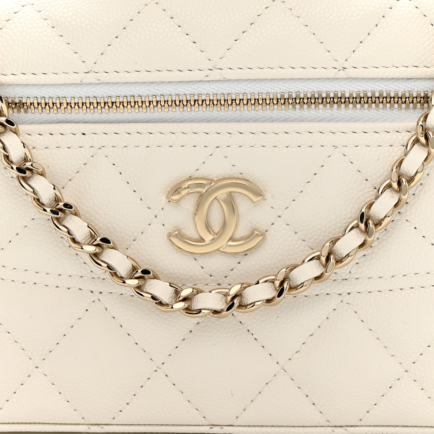Chanel Caviar Quilted Trendy Handle Slim Vanity Ecru 8 of 10