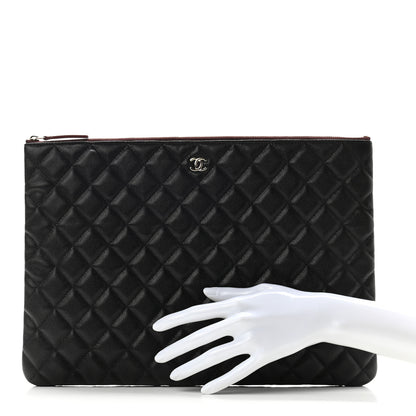 Chanel Caviar Quilted Large Cosmetic Case Black 2 of 7