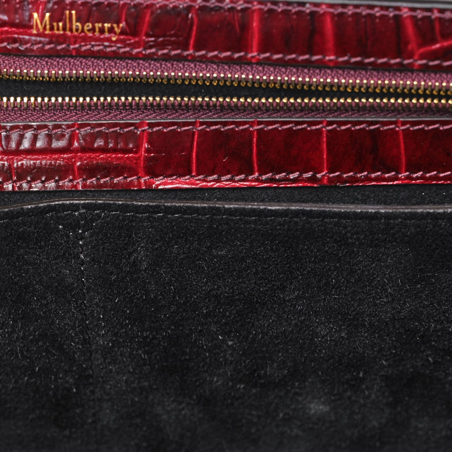 Crocodile Embossed Calfskin Bayswater Oxblood