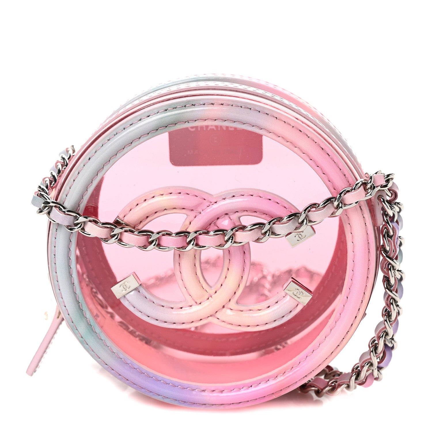 Chanel PVC Lambskin Filigree Round Clutch With Chain Pink 1 of 10