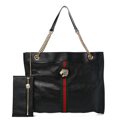 Gucci Calfskin Large Rajah Chain Tote Black 1 of 10