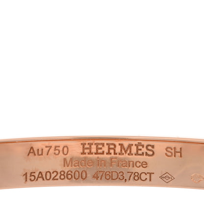 Hermes 18K Rose Gold Diamond PM Collier De Chien Full Pave Bracelet SH 3 of 4