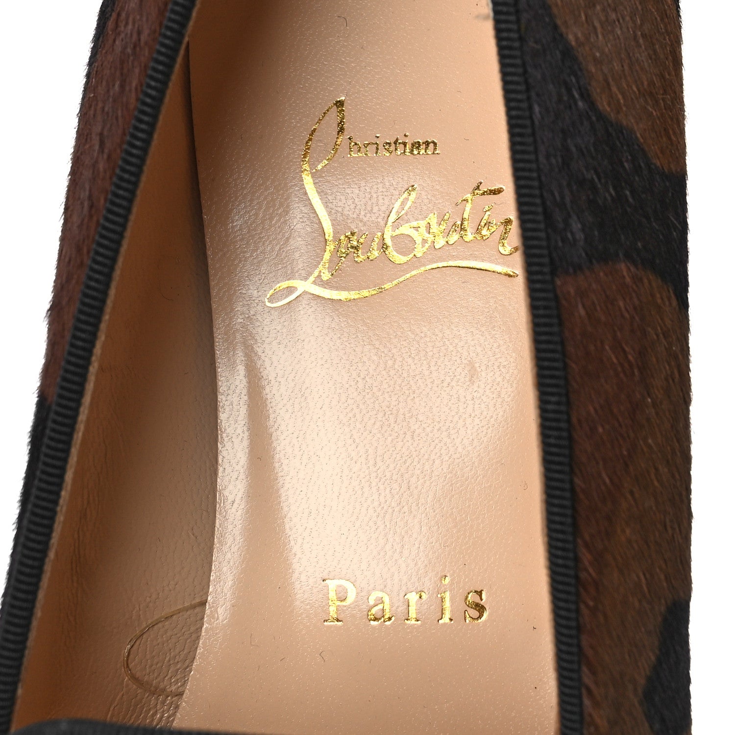 Christian Louboutin Pony Hair Print Spikes Womens Intern Flat Loafers 38 Camo Black 8 of 10