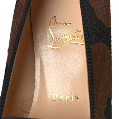 Christian Louboutin Pony Hair Print Spikes Womens Intern Flat Loafers 38 Camo Black 8 of 10