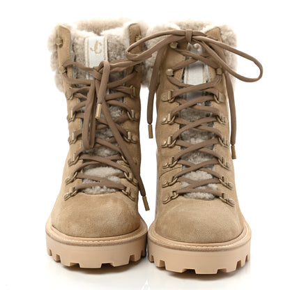 Jimmy Choo Suede Shaerling Womens Eshe 65 Hiking Boots 40 Stucco Natural 2 of 6