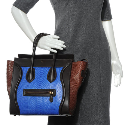 Celine Python Mini Tri-Color Luggage Cobalt 2 of 8