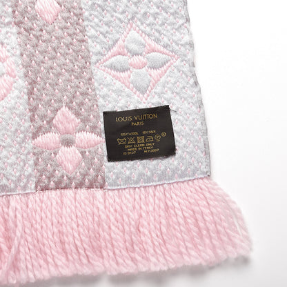 Louis Vuitton Wool Silk Logomania Rainbow Scarf Crystal Pink 4 of 4