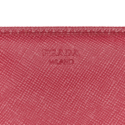 Prada Saffiano Triangle Continental Flap Wallet Peonia 6 of 15