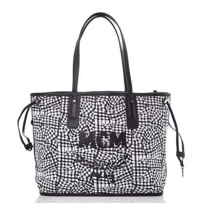 MCM Visetos Medium Liz Reversible Shopper Tote Black 4 of 15