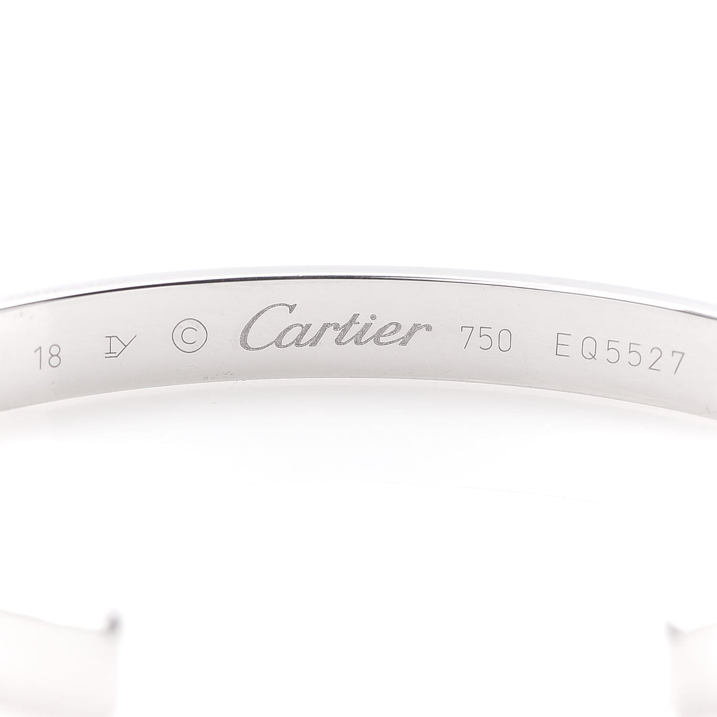 18K White Gold LOVE Cuff Bracelet 18
