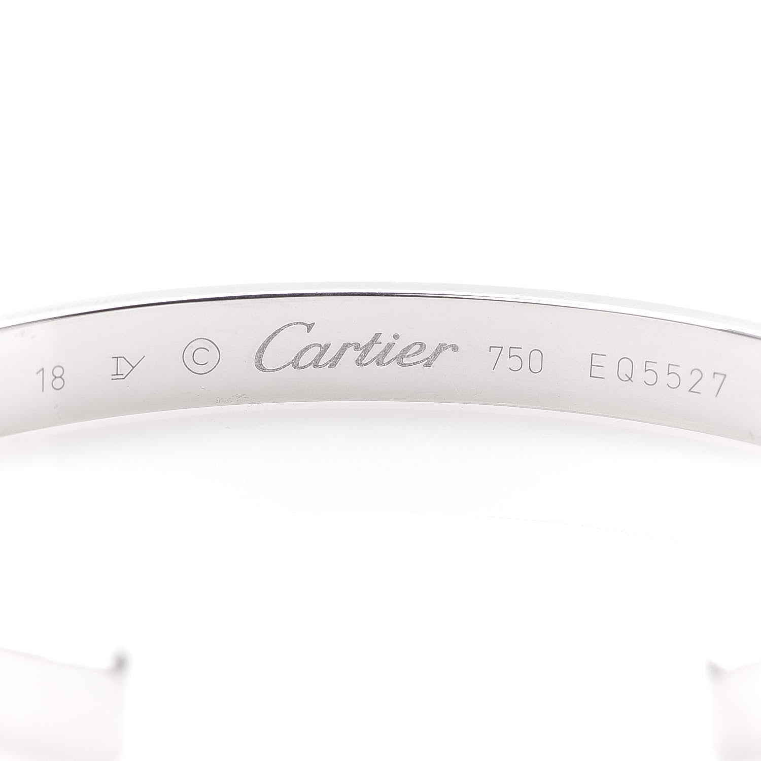 Cartier 18K White Gold LOVE Cuff Bracelet 18 4 of 4