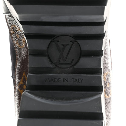 Louis Vuitton Suede Calfskin Monogram Laureate Platform Desert Boots 37 Black 7 of 8