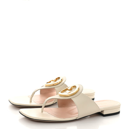 Gucci Malaga Kid Blondie Thong Sandals 37.5 Mystic White 4 of 10