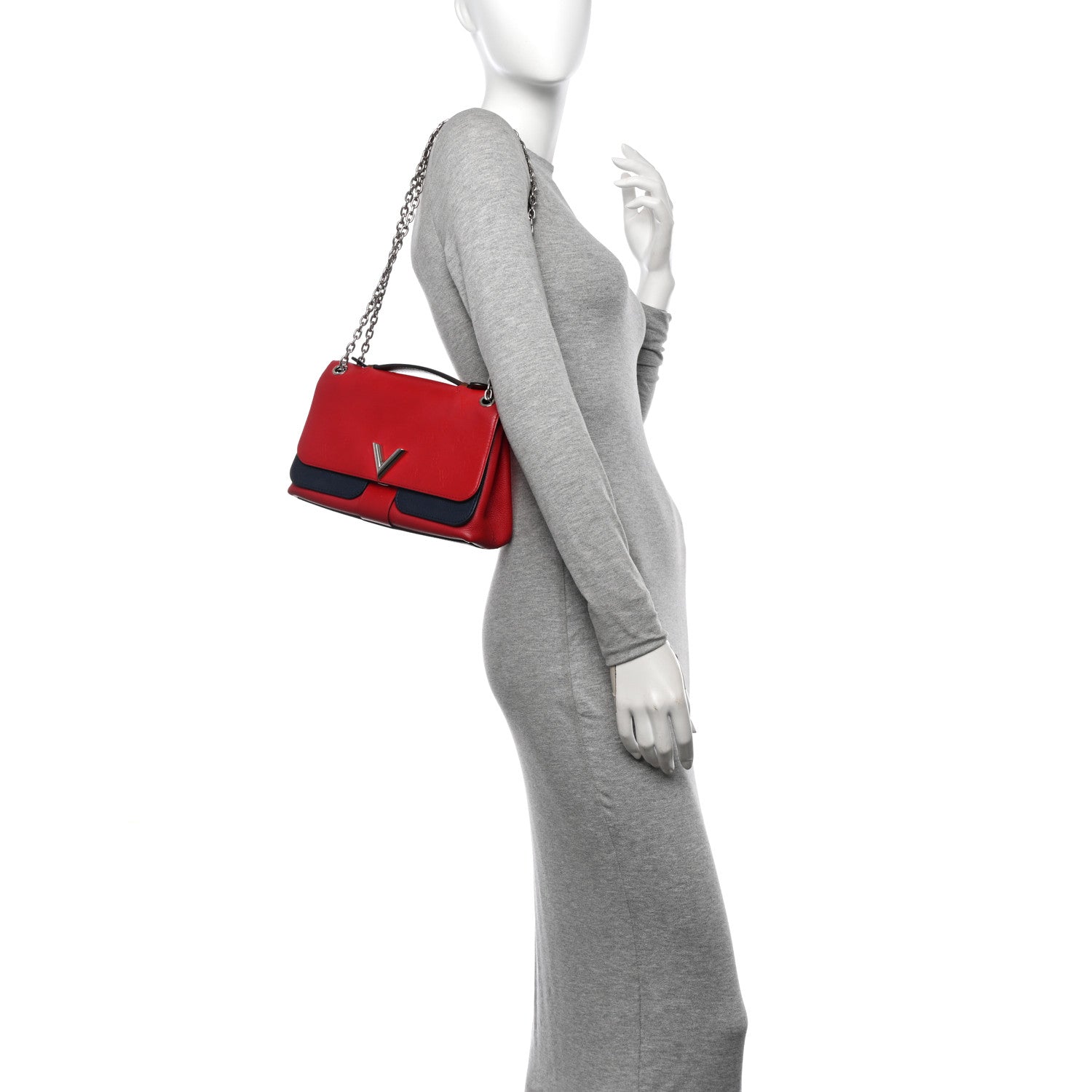 Louis Vuitton Monogram Cuir Plume Ecume Very Chain Bag Rouge Rubis 2 of 10