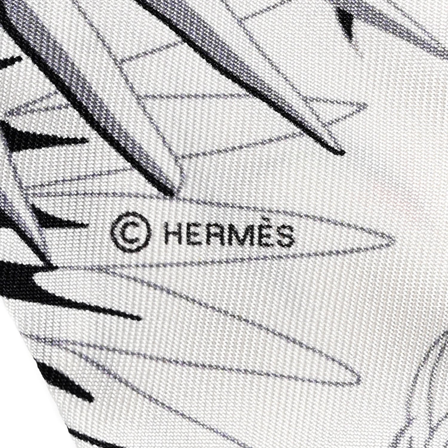 Hermes Silk Mythiques Phoenix Coloriages Twilly Blanc Noir Multicolor 3 of 4
