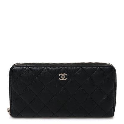 Chanel Caviar Quilted Large Gusset Zip Around Wallet Black 1 of 8