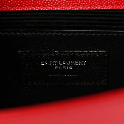 Saint Laurent Grain De Poudre Small Monogram Kate Satchel Red 5 of 10