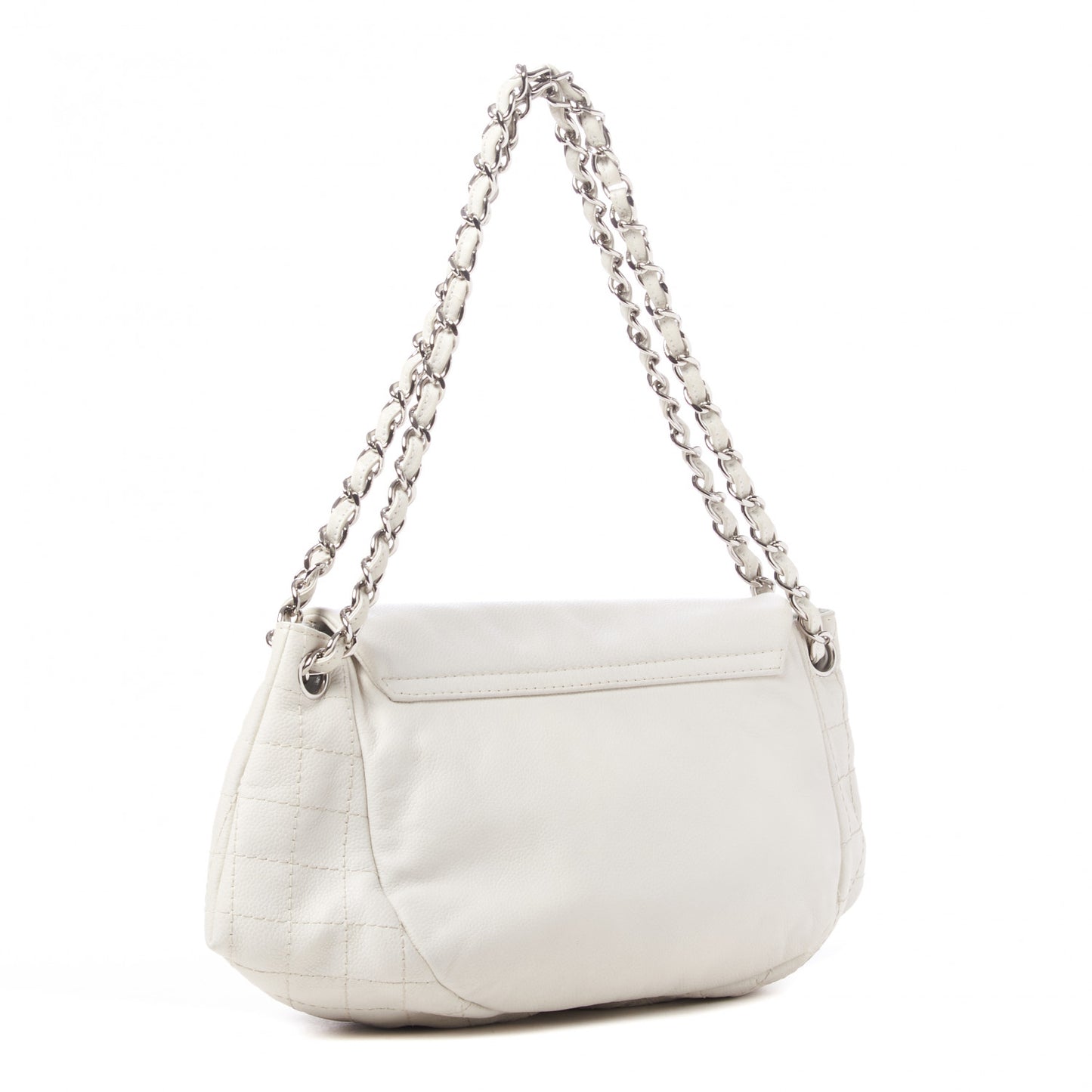 Caviar Half Moon Large Flap White
