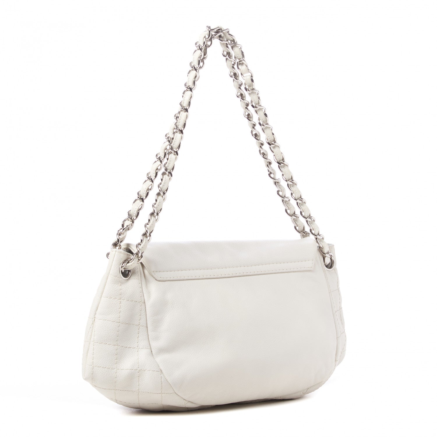 Chanel Caviar Half Moon Large Flap White 2 of 9
