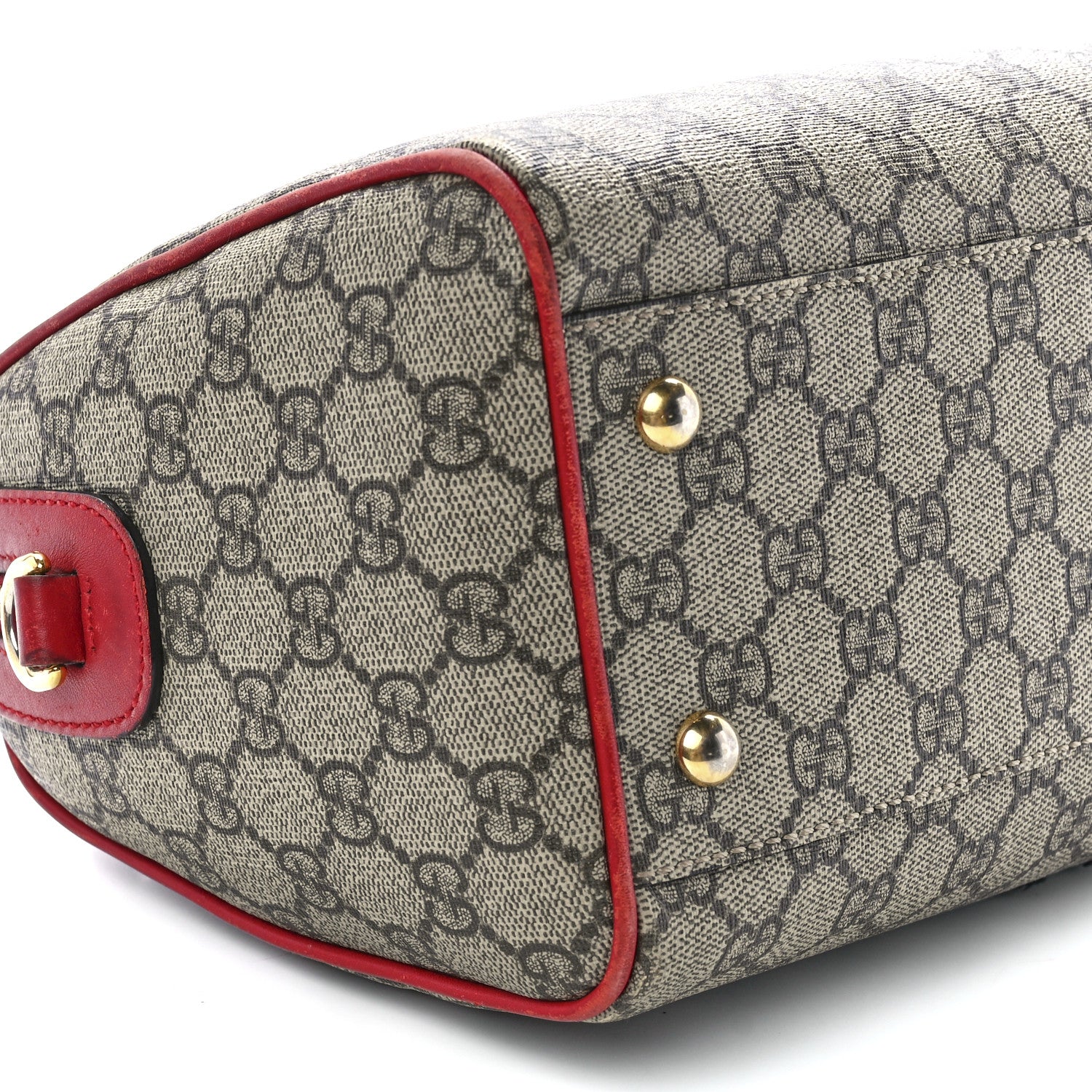 Gucci GG Supreme Monogram Kingsnake Heart Embroidered Small Boston Red 12 of 13