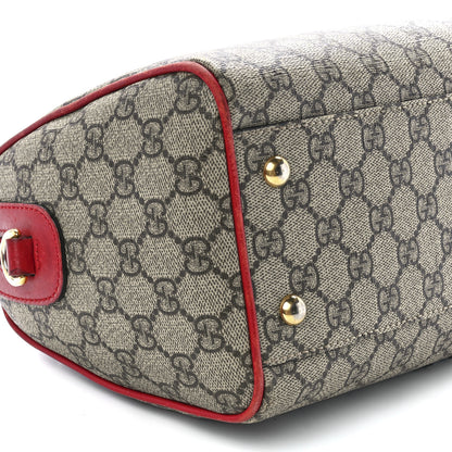 Gucci GG Supreme Monogram Kingsnake Heart Embroidered Small Boston Red 12 of 13