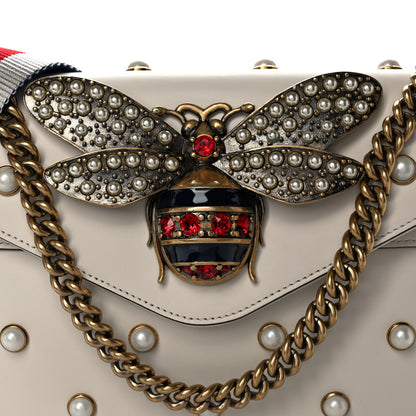 Gucci Nappa Pearl Studded Mini Queen Margaret Broadway Shoulder Bag Mystic White 8 of 10