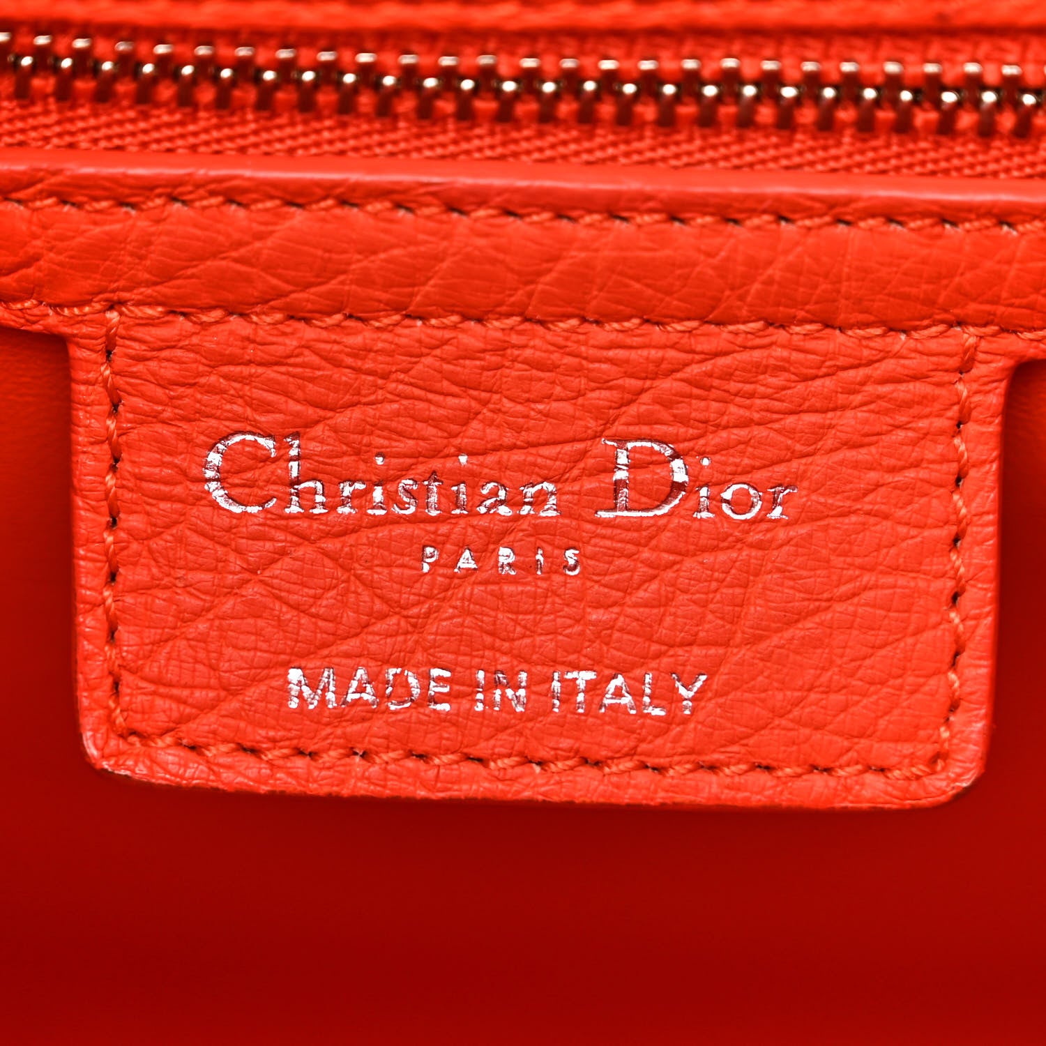Christian Dior Ostrich Large Lady Dior Orange 6 of 11