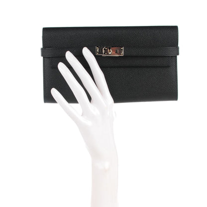 Hermes Epsom Kelly Longue Wallet Black 4 of 11