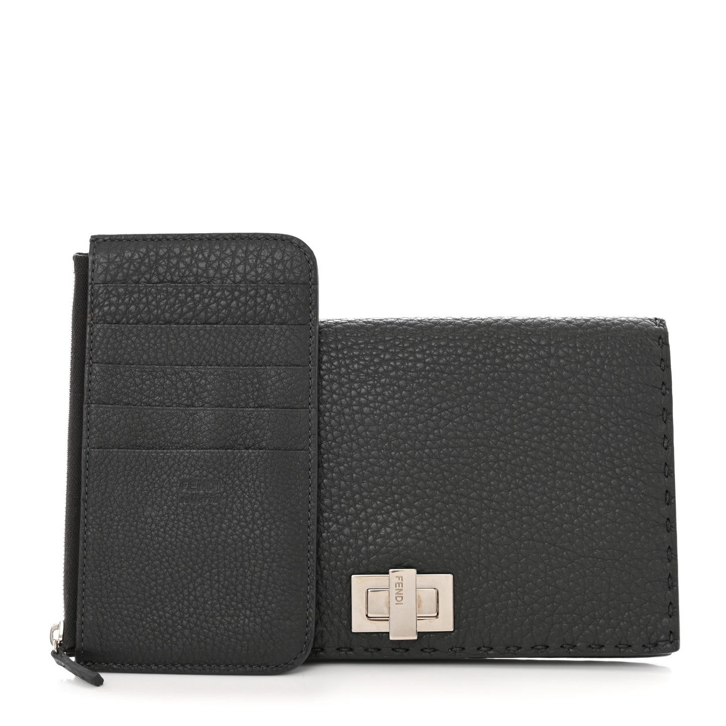 Cuoio Romano Selleria Mini Peekaboo Clutch Wallet Black