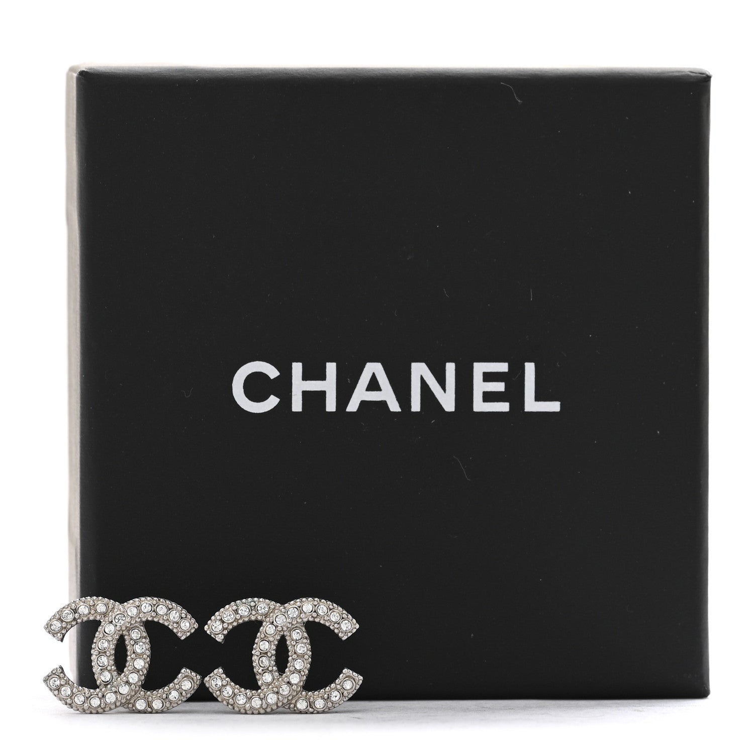 Chanel Crystal CC Coco Flapper Earrings Silver 5 of 5