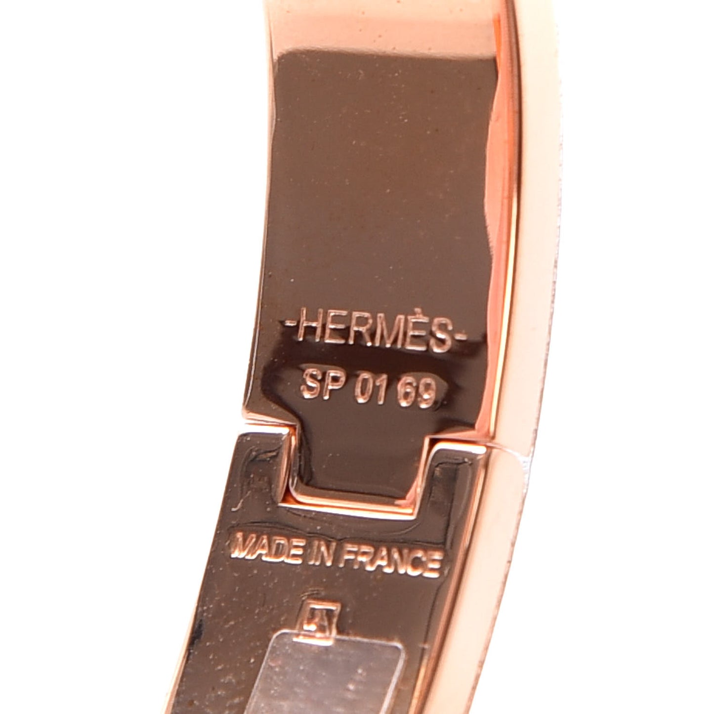 Enamel Clic Clac H Narrow Bracelet PM Marron Glace