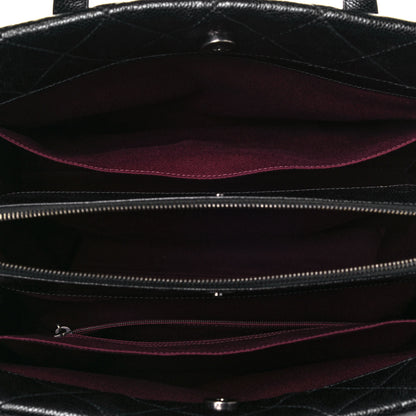 Chanel Crumpled Grained Calfskin Quilted CC Crave Tote Black 5 of 14