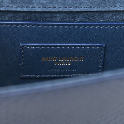 Saint Laurent Snakeskin Small Classic Monogram Kate Tassel Satchel Blue 6 of 9