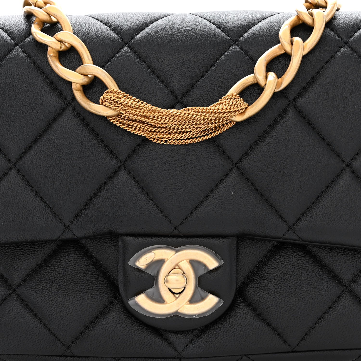 Chanel Lambskin Quilted Chain Flap Black 8 of 11