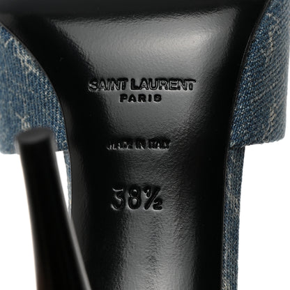 Saint Laurent Denim Monogram La 16 Mule Sandals 38.5 Blue Jeans 8 of 10