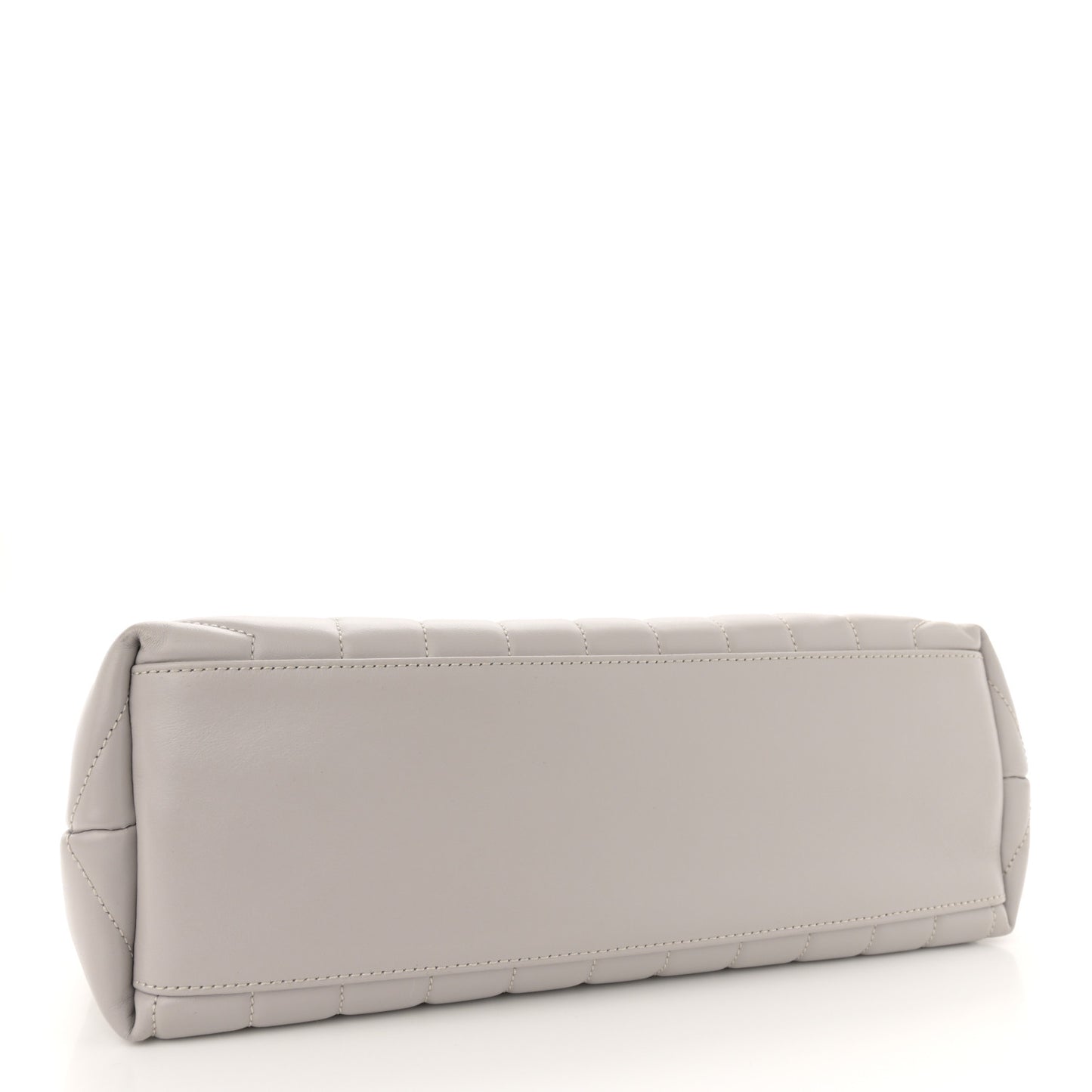 Calfskin Y Quilted Monogram Medium Loulou Chain Satchel Light Gray