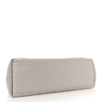 Saint Laurent Calfskin Y Quilted Monogram Medium Loulou Chain Satchel Light Gray 4 of 11