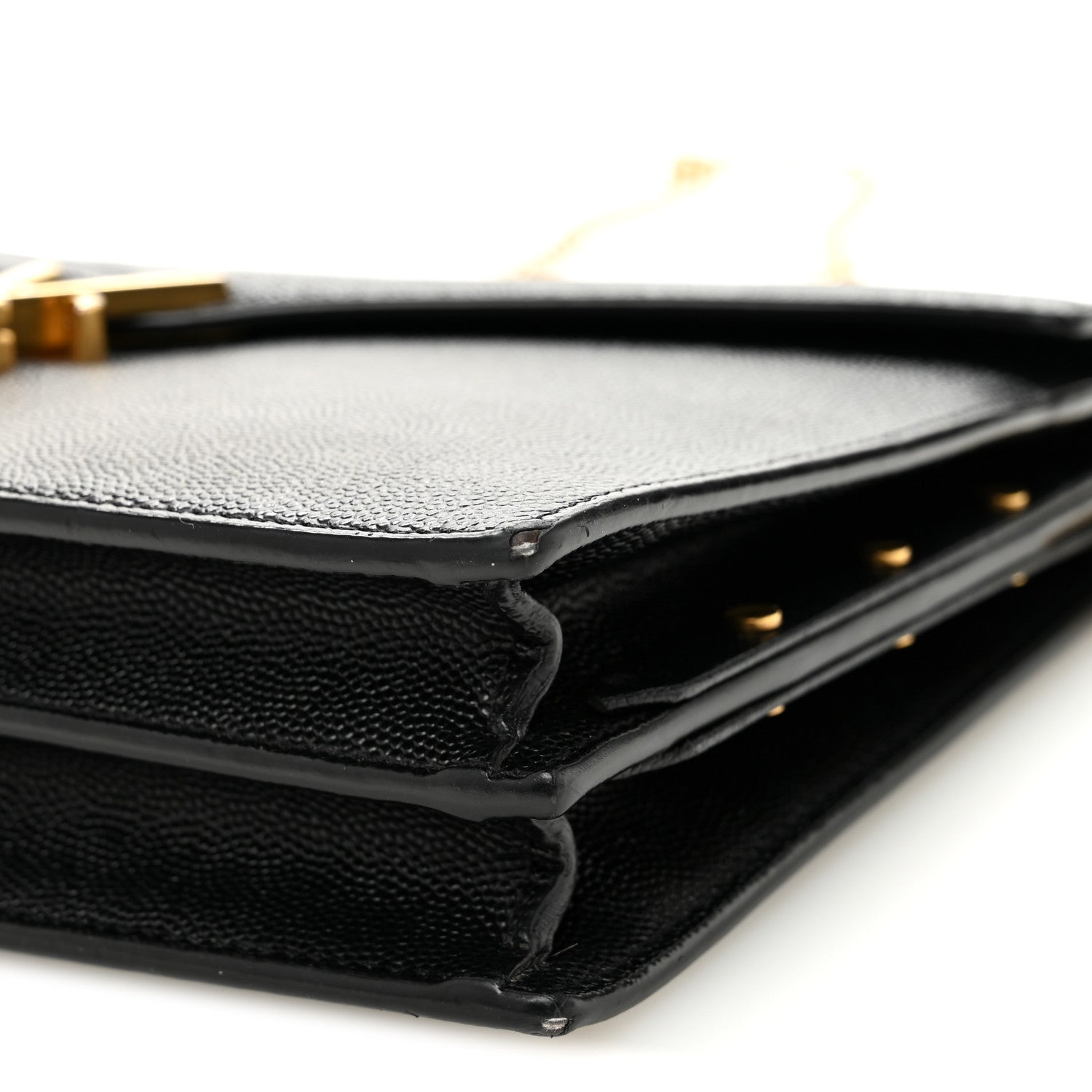 Saint Laurent Grain De Poudre Monogram Cassandra Clasp Bag Black 9 of 10
