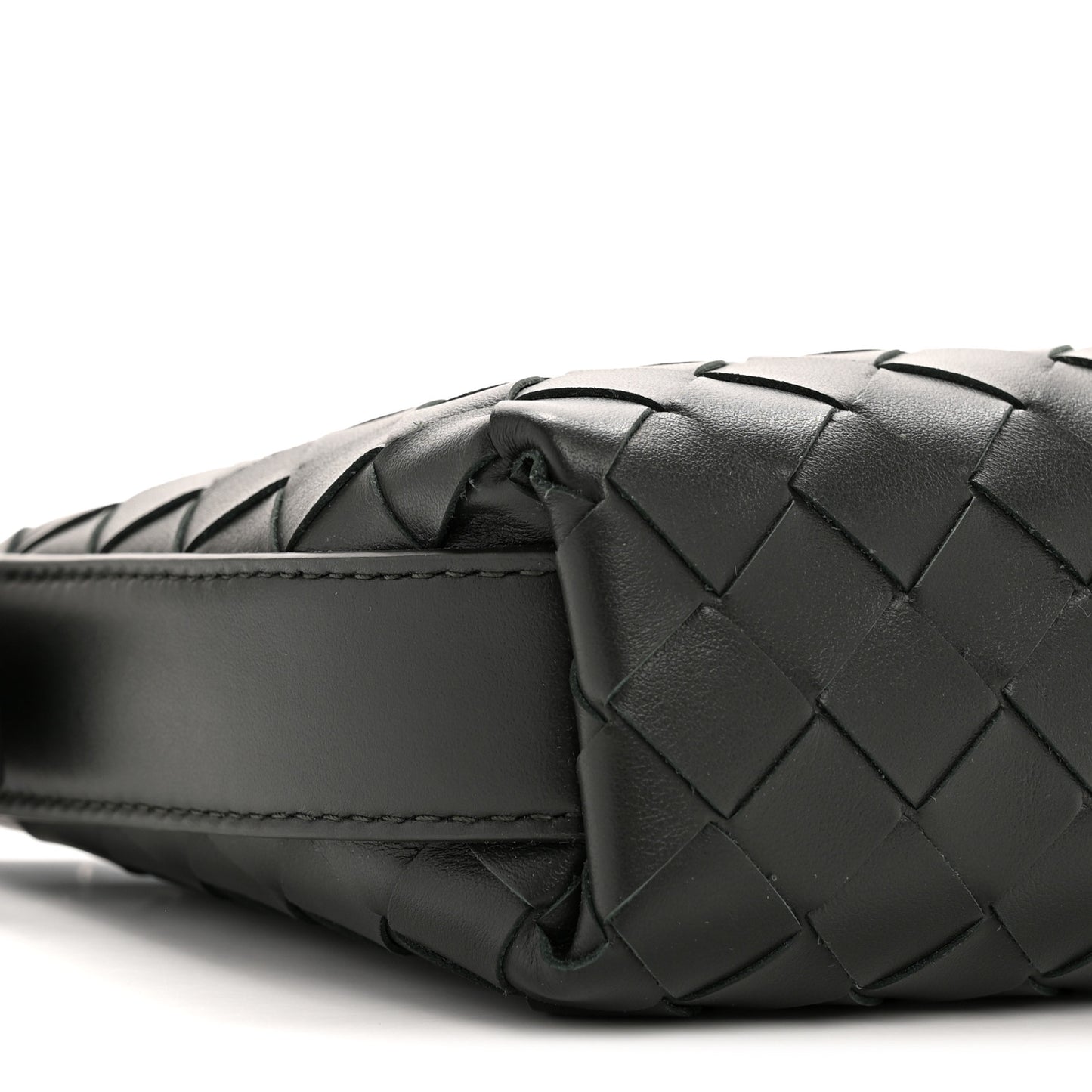 Calfskin Intrecciato Traveler Phone Pouch Dark Green