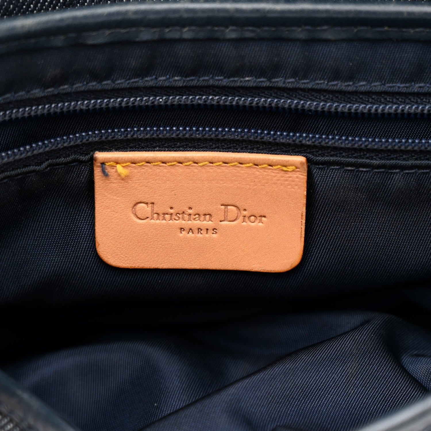 Christian Dior Denim Calfskin Saddle Bag Blue 6 of 12