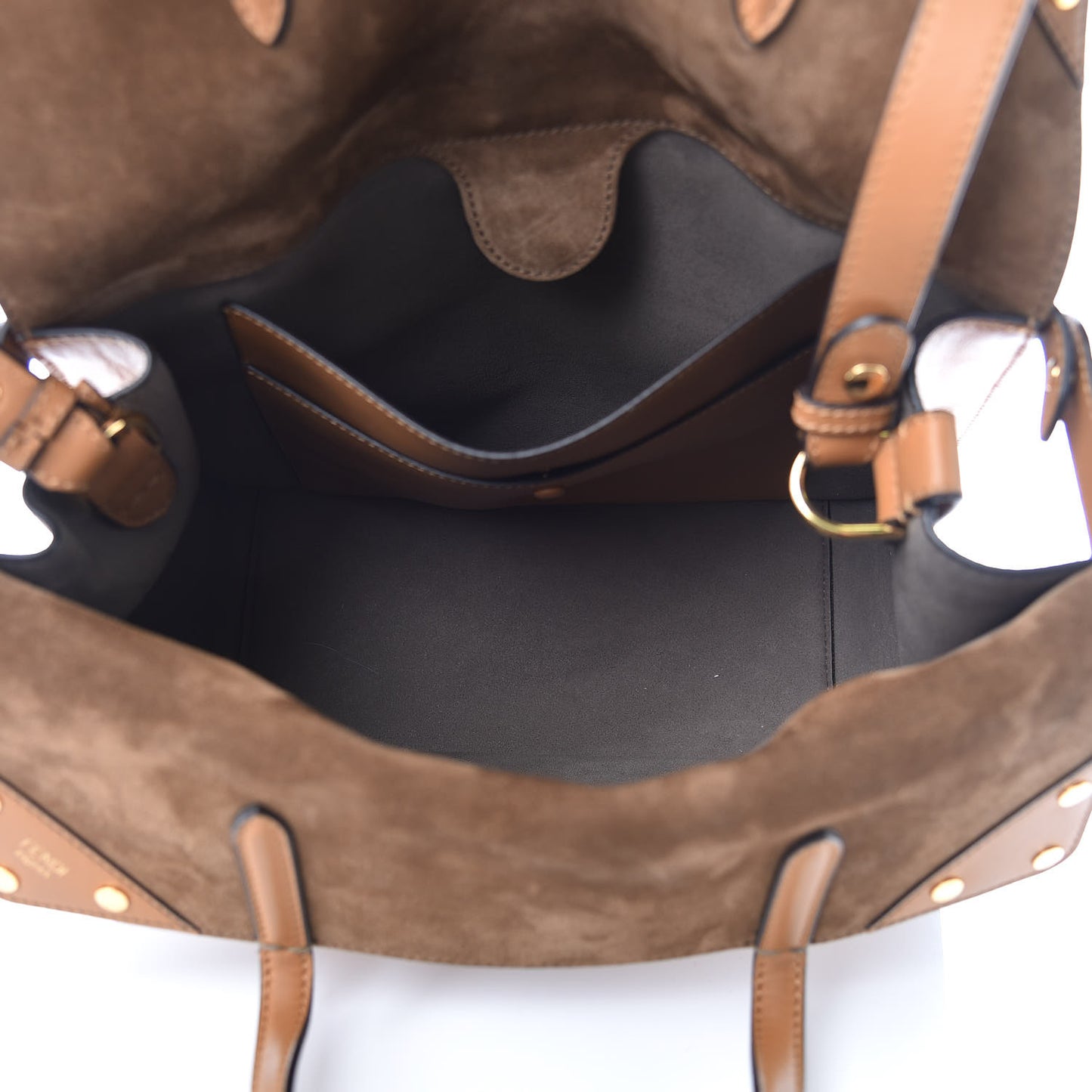 Vitello Grace Suede Flip Tote Nocciola Marrone