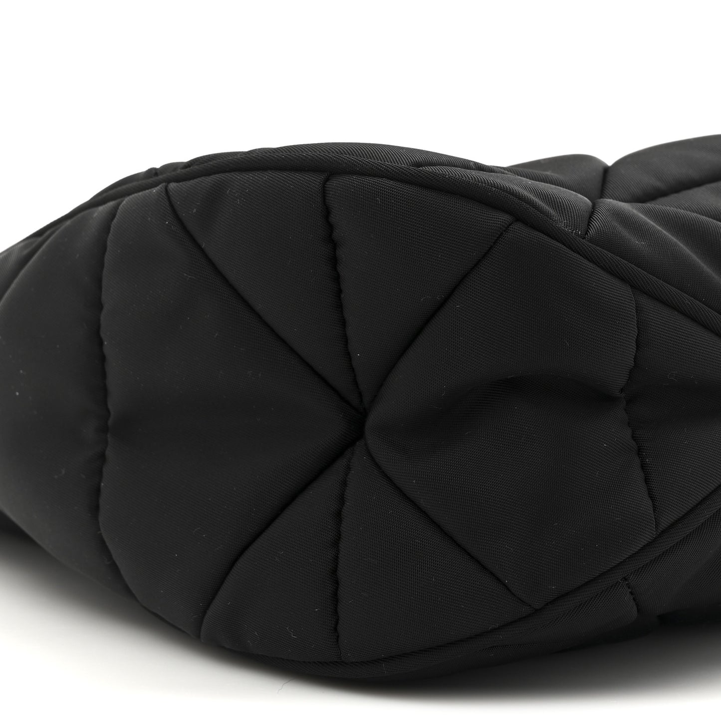 Re-Nylon Triangle Quilted Padded Patchwork System Large Shoulder Bag Black