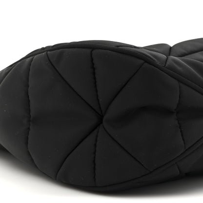 Prada Re-Nylon Triangle Quilted Padded Patchwork System Large Shoulder Bag Black 9 of 9