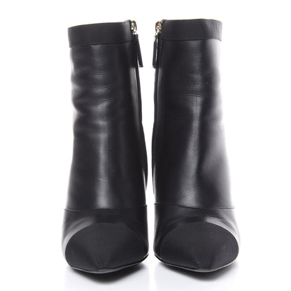 Chanel Lambskin Grosgrain Cap Toe Short Ankle Boots 40 Black 2 of 11