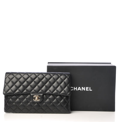 Chanel Lambskin Quilted Flap Clutch Black 8 of 8