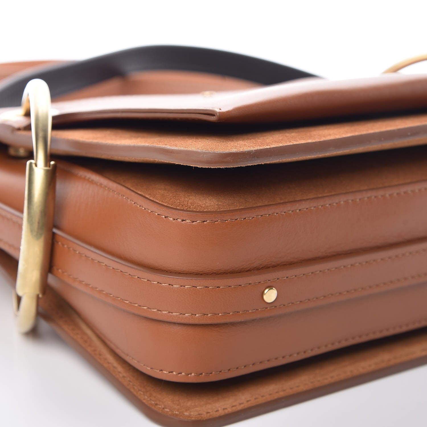 Chloe Calfskin Suede Small Roy Bag Caramel 9 of 10
