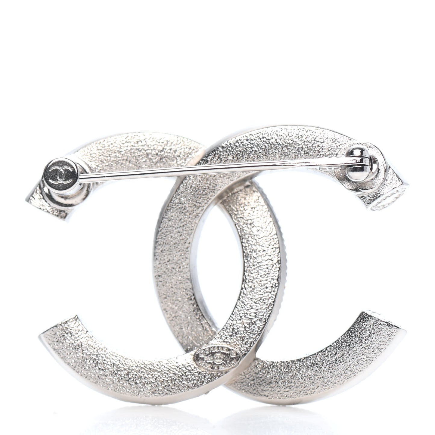 Baguette Crystal CC Brooch Silver